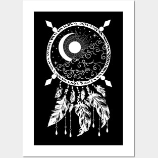 Sun and Moon Dreamcatcher Posters and Art